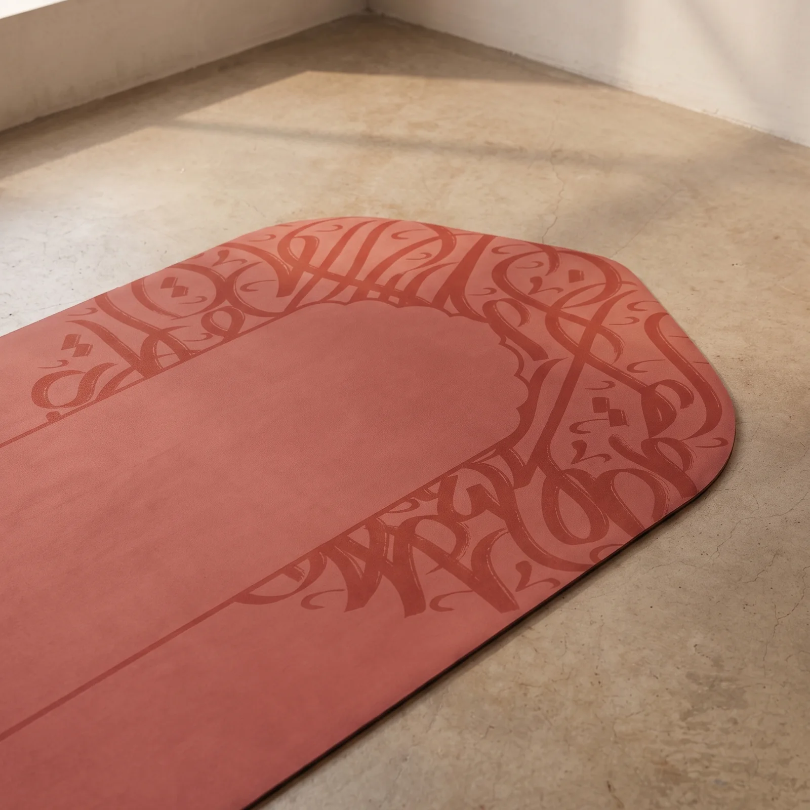 Divine Collection prayer mat in clay, top view