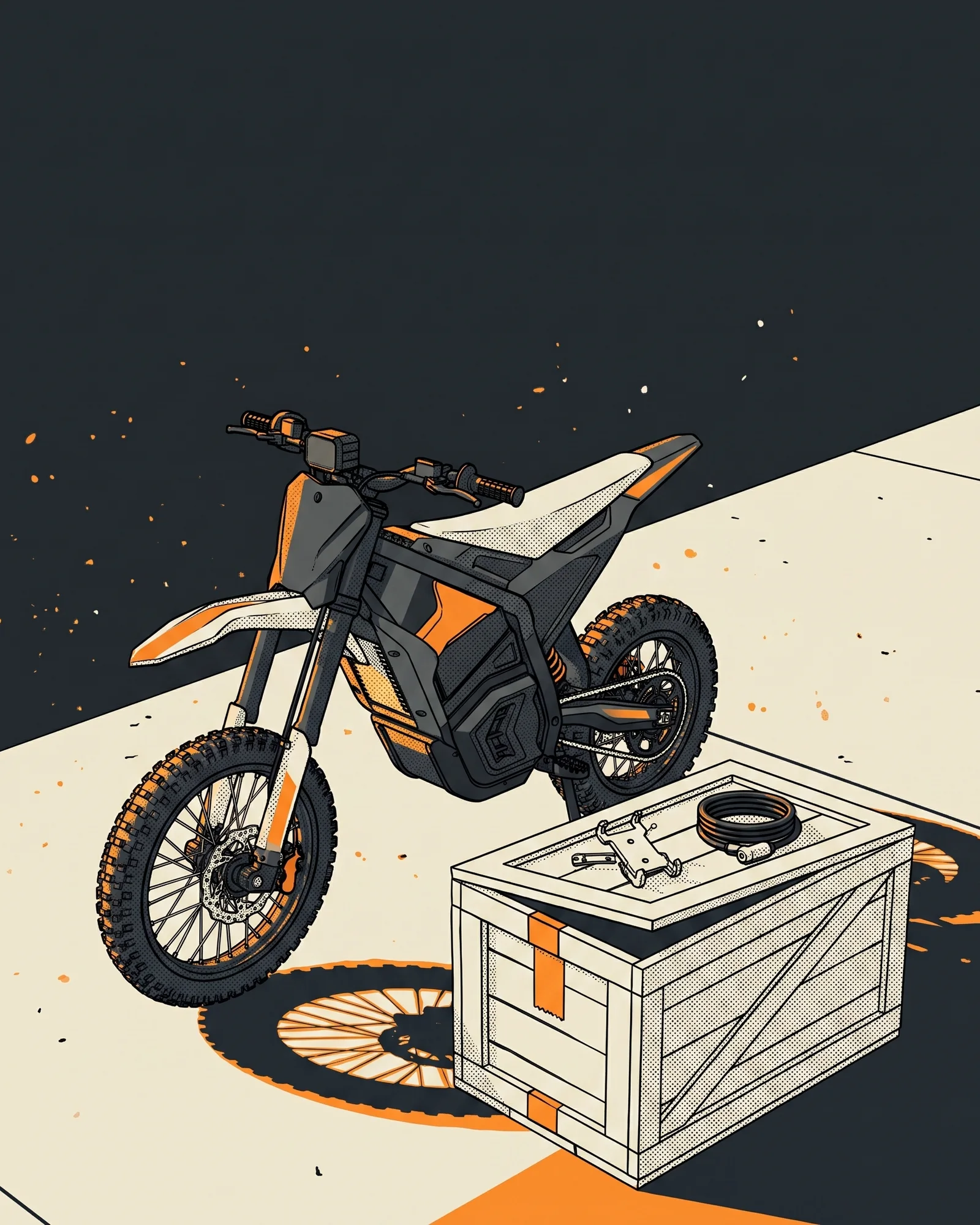 Starter Pack spot — bike, crate, mount and lock