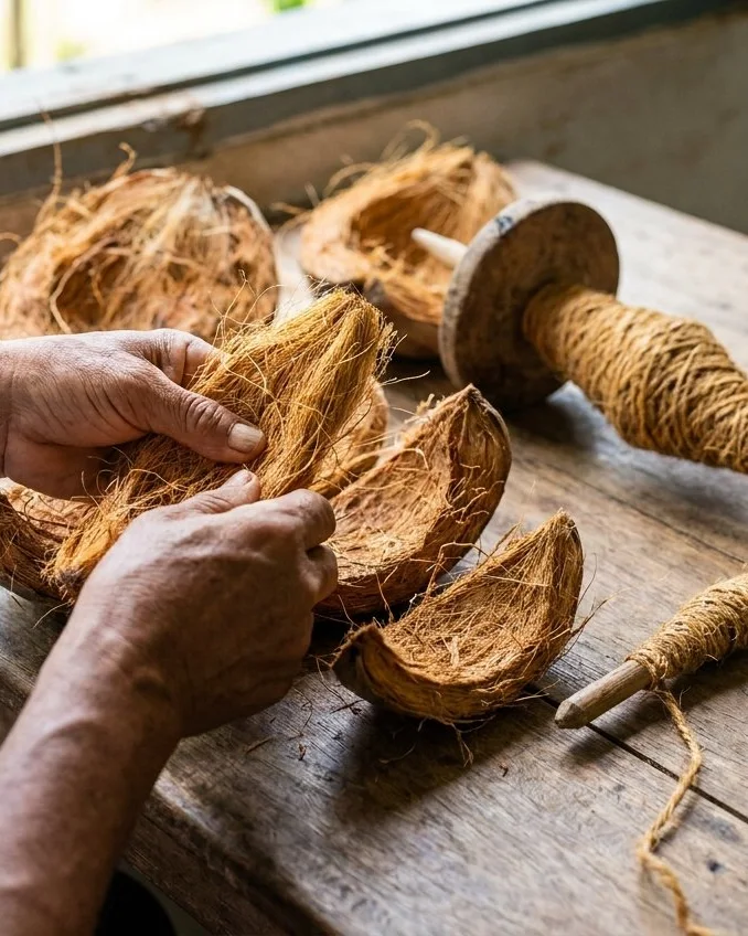 Craft photograph — coir, spun